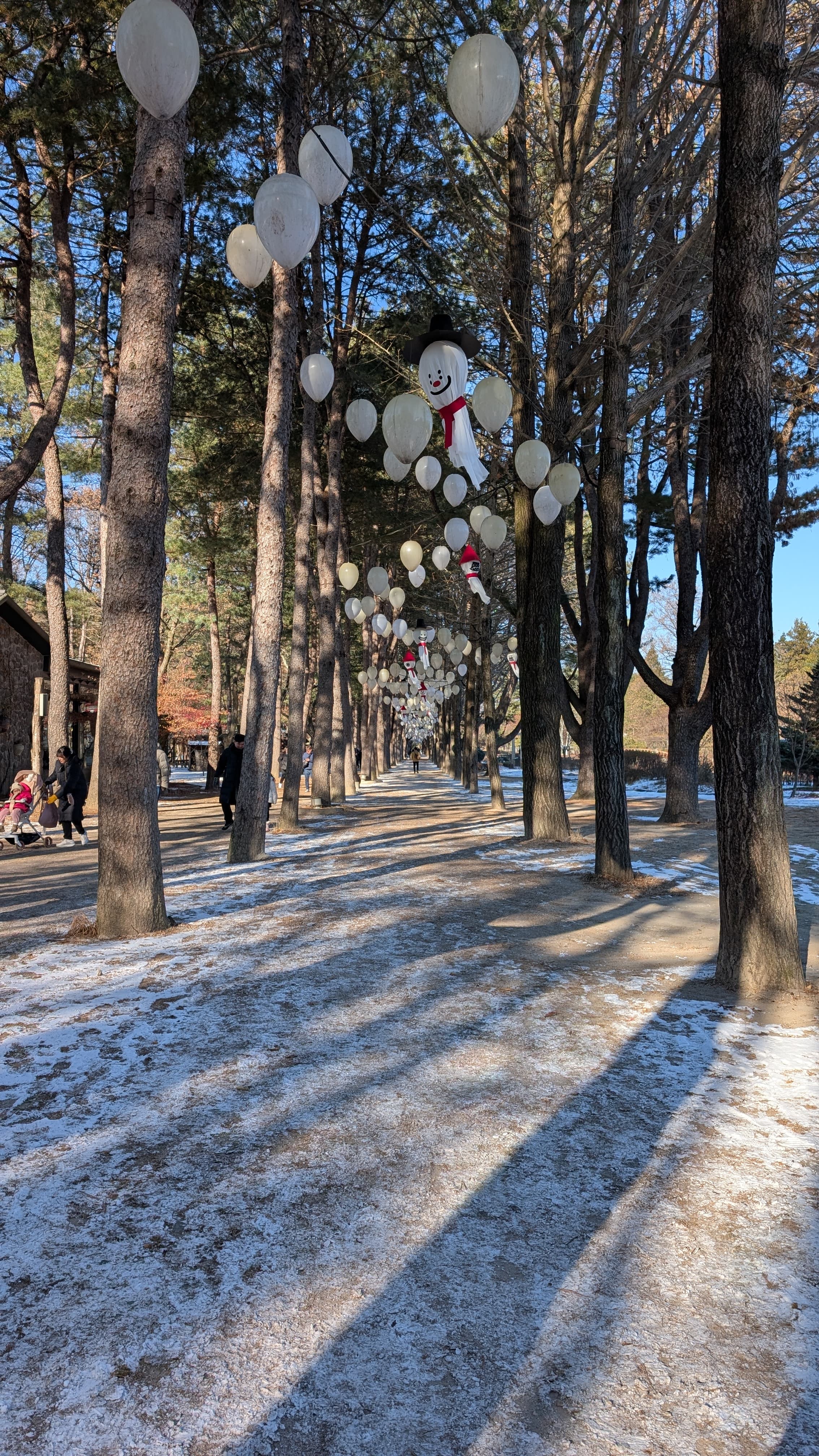 Snow-covered traditional hanok village near Seoul